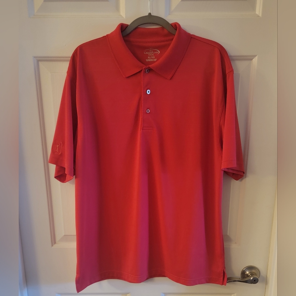 Men's Champions Tour Golf Polo in Cherry Red sz XL